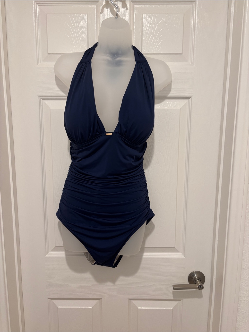 Victoria's Secret Deep Blue Halter One-Piece Swimsuit